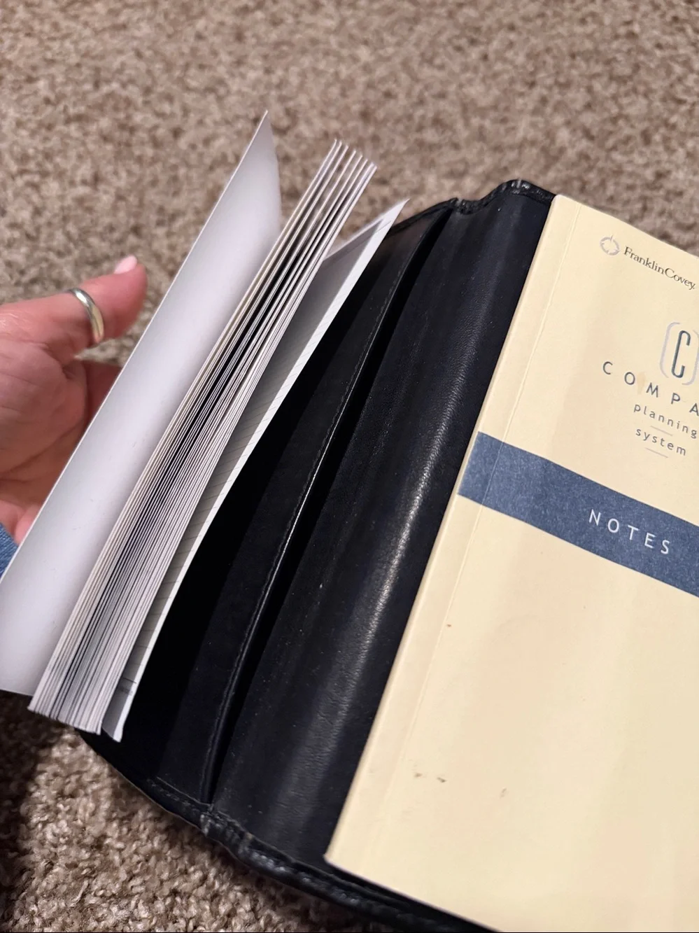 Franklin Covey black vinyl planner cover w/2 lined notebooks